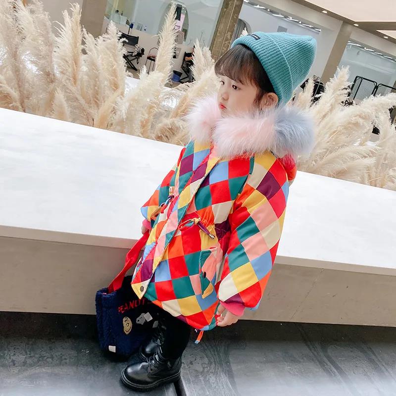 Girls Add Velvet and Thicken Warmth To Overcome Winter Mid-length Windproof Jacket