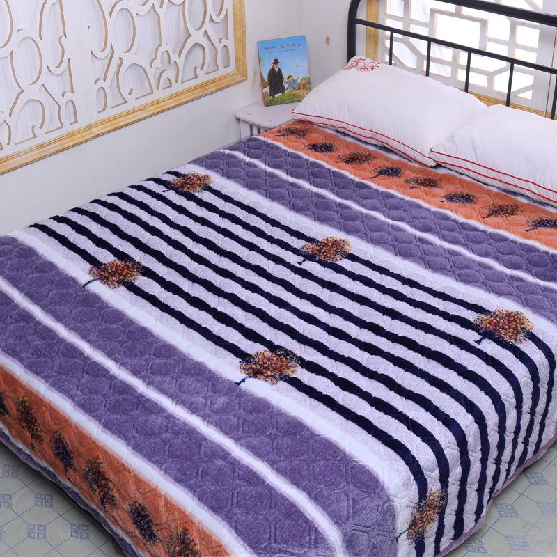 Warmth In Winter Soft Coral Fleece Blanket Breathable Sheet Quilted Non-slip Double Layer Flannel Blanket Warm Cover Blanket Leisure Blanket