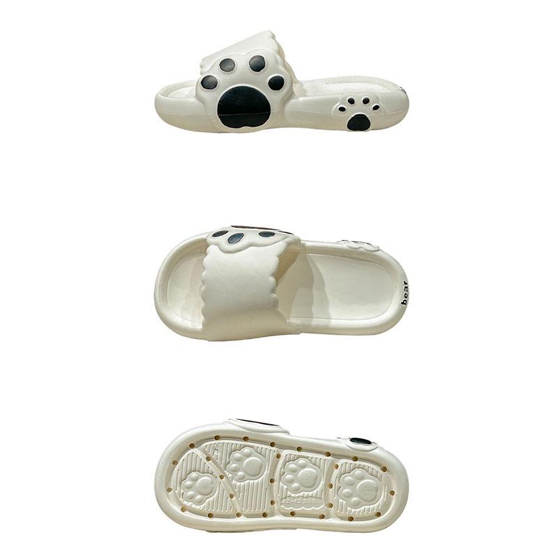 Cloud Bear Paw Soft Sandals and Slippers Women Cute Summer Home Non-slip Indoor Couple Thick-soled Shoes Men