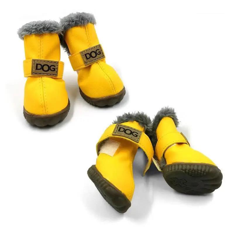 Dog Shoes Teddy Cotton Shoes Autumn and Winter Pet Snow Boots Non-slip Small Dogs Warm and Velvet Puppy Bichon Hiromi Pet Dogs Cat Walking Shoes