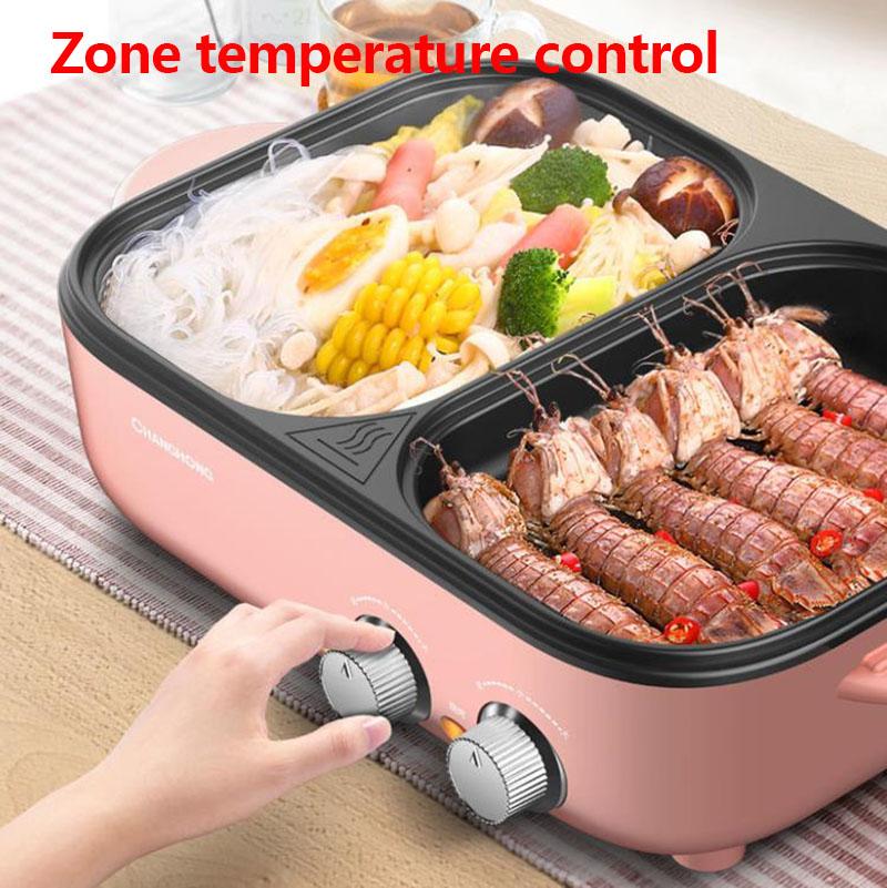 1200W BBC Heat Pot Machine Electric Bakeware Smokeless Fried Steak Pan Multi-purpose Grill Pan Nonstick Pot