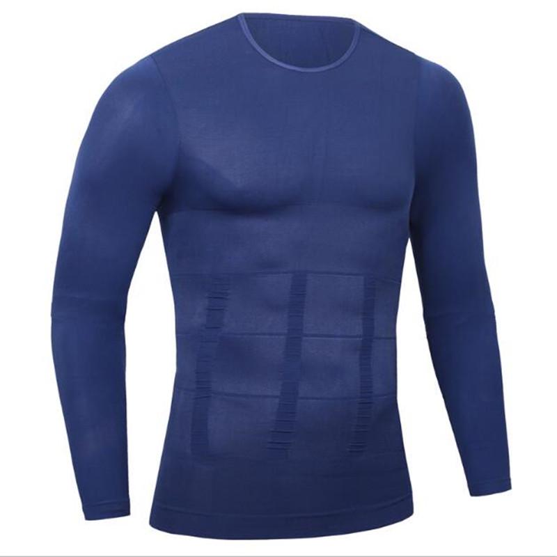 Body Abdomen Waist Slimming Seamless Long-sleeved Men's Corset T-shirt En Sexy Underwear Warm Tights