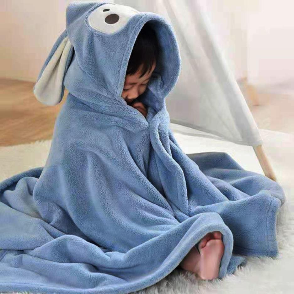 Thickened Bath Towel Children Hooded Cloak Baby Super Soft Cotton Absorbent Boys and Girls