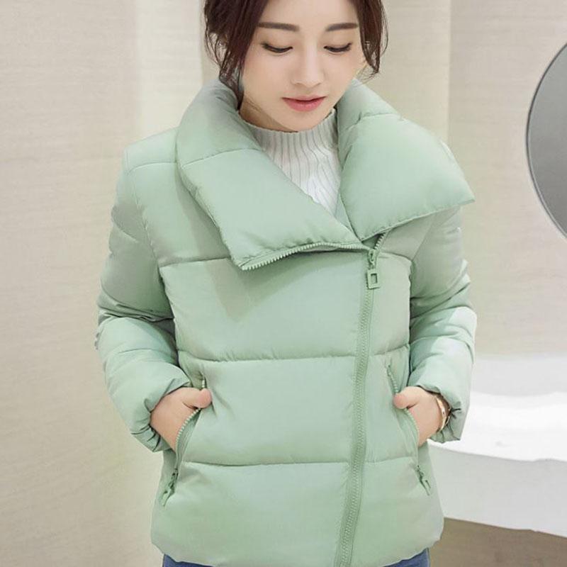 Winter Short Ladies Down Jacket Korean Fashion Loose Thick Large Size Cotton Turtleneck Jacket