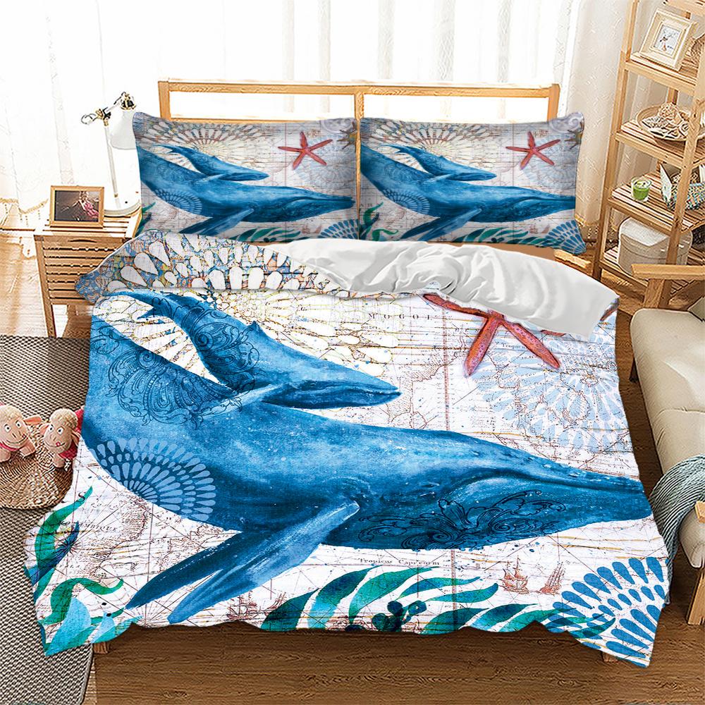 3D whale Bedding Set Duvet Cover Sets For Twin Full Queen King Bed Bedline Home