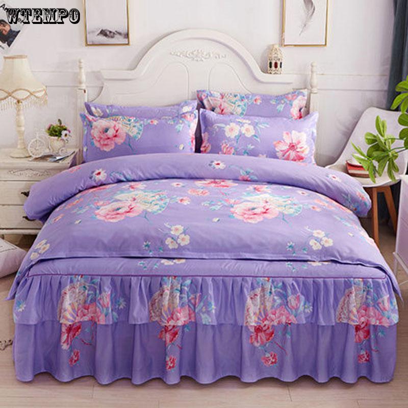 New Classic Bedding Set 4 Size Flower Bed Linen 2/3pcs/set Duvet Cover Set Pastoral Bed Sheet