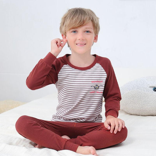 Winter Children's Underwear Set Cotton Boys' Autumn Clothes Long Trousers Half-high Collar Cotton Baby Pajamas