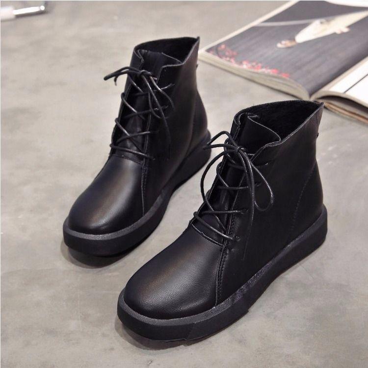 Retro Martin Boots Female British Style Boots Short Boots Flat Women's Boots Ladies Motorcycle Boots