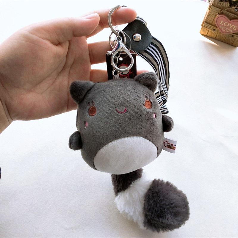 Creative Small Plush Bear Cute Little Schoolbag Pendant Lovely Long Tail Plush Doll Children's Gift Plush Toy Car Key Ring