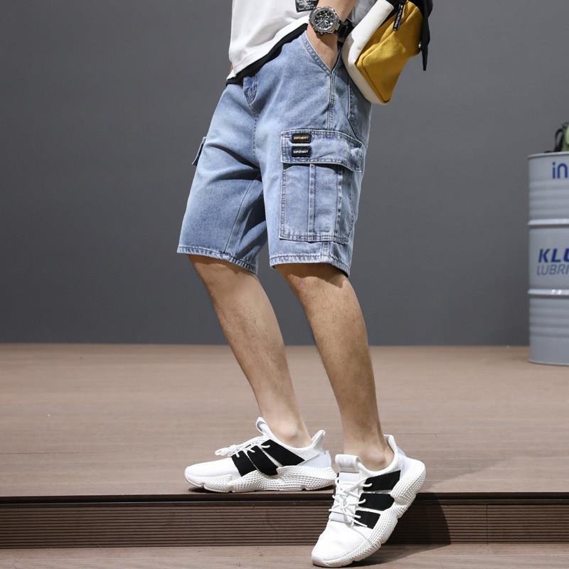 Summer Denim Shorts Men's Loose Straight Five-point Pants Men's Thin Casual Shorts