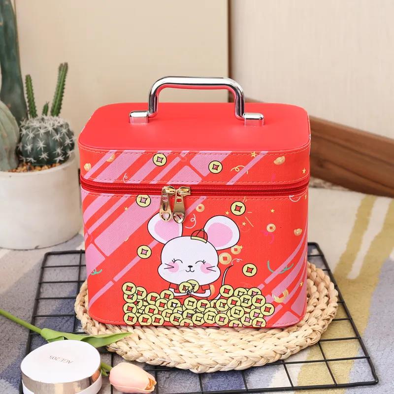 Cute Cartoon Cosmetic Box Large-capacity Multi-functional Portable Girl's Heart Cosmetic Bag Storage Box