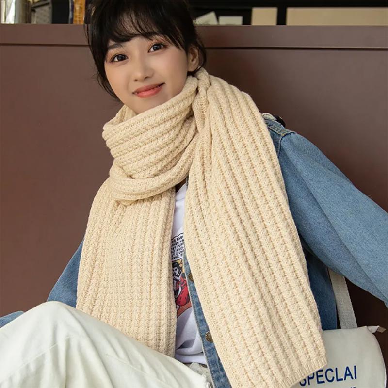 Scarf Female Winter Cute Girl Korean Version of Wild Student Knitted Wool Warm Scarf