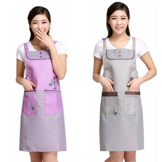 2 Pieces of Cute Kitchen Cooking Waist Apron Anti-fouling Waterproof and Oil-proof Housework Overalls Work Suspenders Adult Aprons