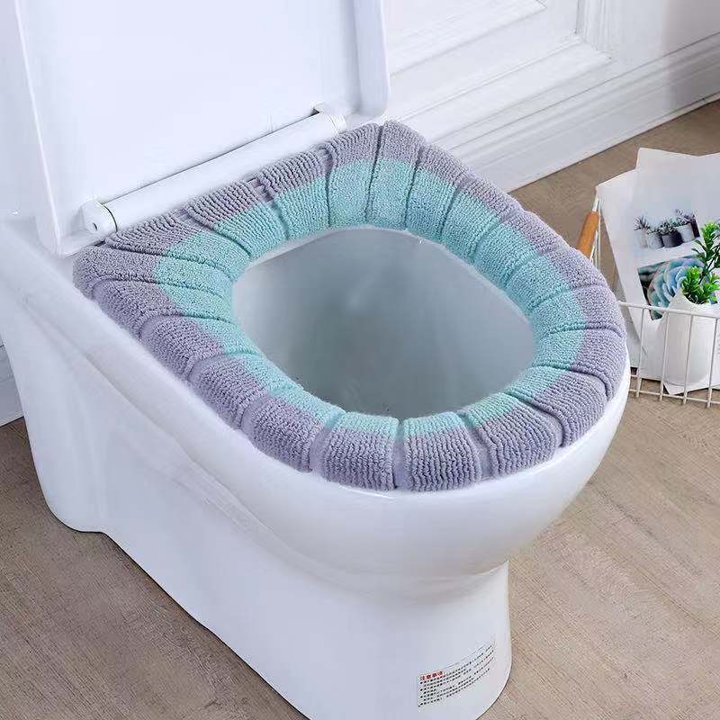 3 Sets of Household Toilet Cushions Waterproof and Antibacterial Toilet Cushions Cute Toilet Cover Thickened Toilet Cushions for All Seasons