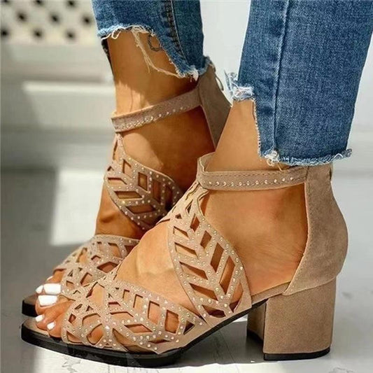 Women Summer Wedge Sandals Fashion Fish Mouth Pumps Sexy Hollow Out Shoes