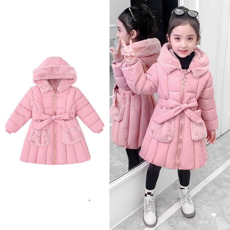 Children's Clothing Winter Jacket for Girls Winter Coat Hooded Velour Winter Girls Jackets Outwear