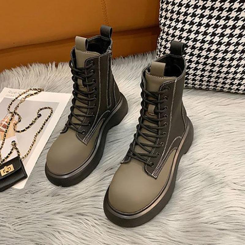 Martin Boots Women British Style Winter Shoes Plus Velvet Cotton Shoes Snow Boots Women Short Boots Motorcycle Boots