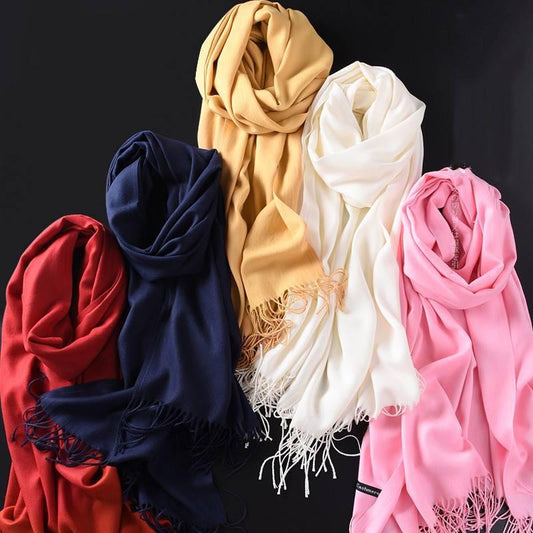 Women Scarf Women Autumn Winter Shawl Scarf Cashmere Scarves Solid Lady Wraps