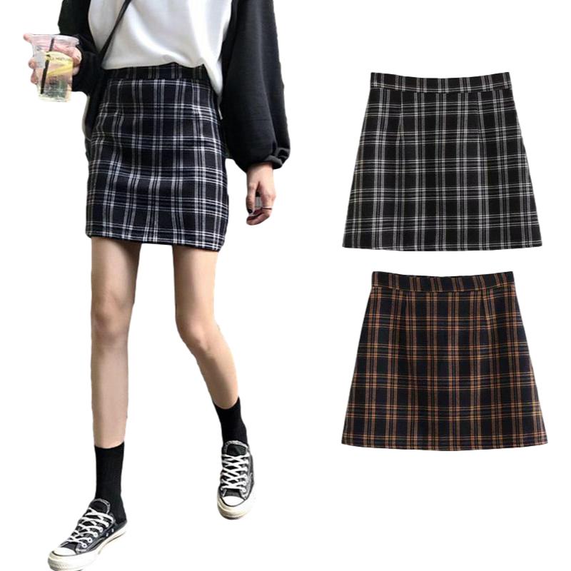 Sweet Girls  Pleated Skirt  High Waist Plaid A-Line Flare Skater Short Skirt Uniforms Cosplay School