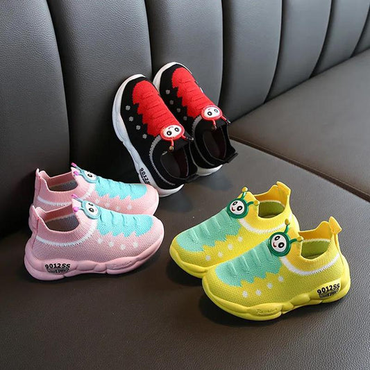 Caterpillar Girls Shoes Mesh Breathable Children's Sports Shoes Soft Sole Baby Socks Shoes Kids Net Shoes Boys Shoes