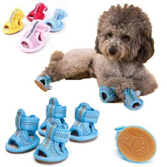 Breathable Mesh Hollow Sandals Summer Pet Dog Puppy Water Repellent Anti-Slip Shoes