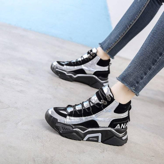 Ladies Dad Shoes Harajuku Thick Sole Female Chunky Shoes Platform Luxury Ladies Sneakers Increasing