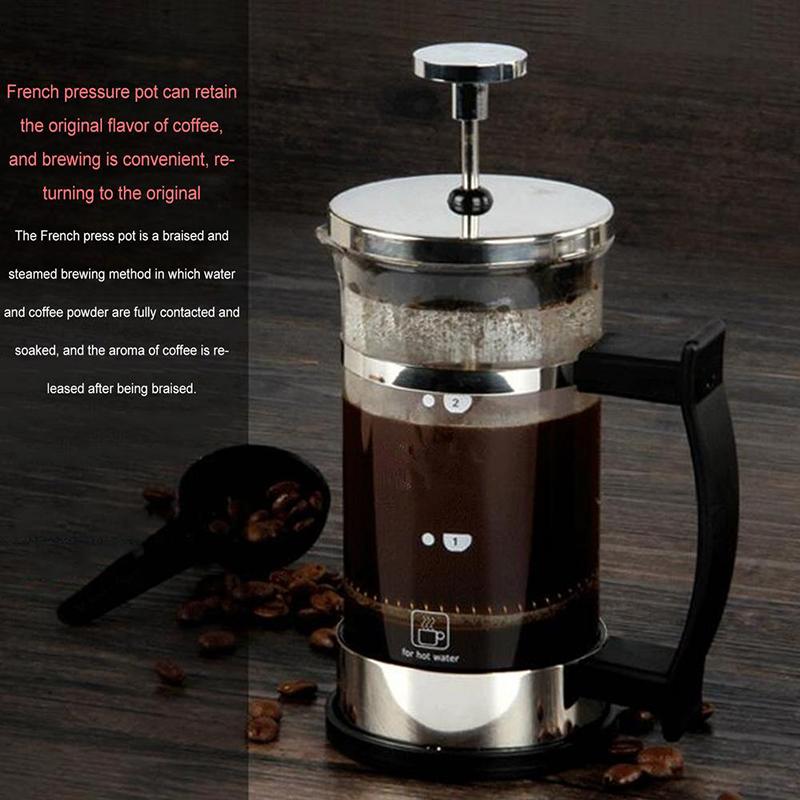 350ml/600ml French Press Glass Coffee Maker Kettle Manual Glass Tea Pot with Handle Espresso Maker Cafetiere with Filter