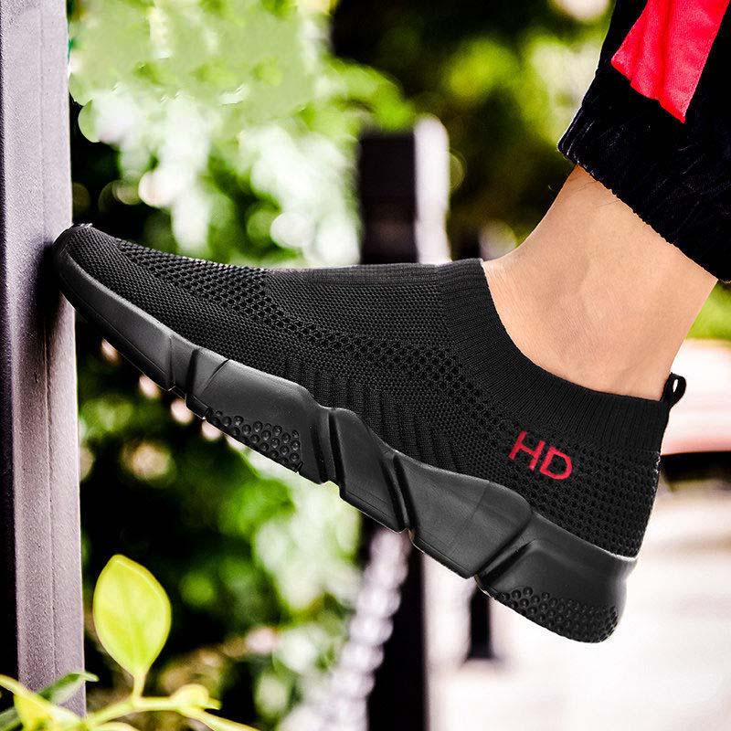 Plus Size 39-44 Summer Men Mesh Sneakers Comfortable Running Basketball Shoes Breathable Shockproof Non-slip Lazy Shoes