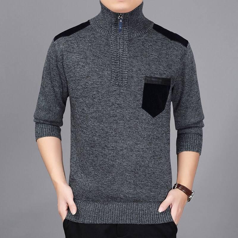 Autumn Winter Men's Sweater Men'S Turtleneck Casual Sweater Men's Slim Fit Brand Knitted Pullovers