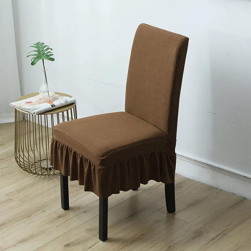 2 Pieces Fabric Home Dining Chair Universal Elastic One-Piece Backrest Cover Stool Seat Cushion Cover Dining Table Chair Cover