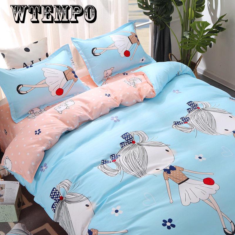 Sheet Pillowcases Bedclothes 4pcs Bedding Set Queen Size Duvet Cover Bed Set