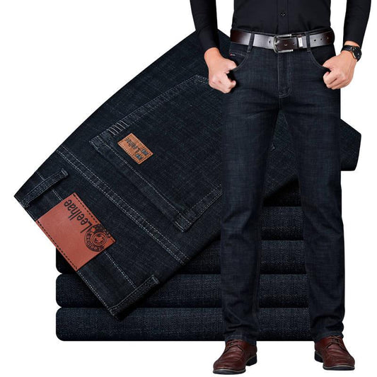 Man Stretch Jeans 2020 Business Cotton Denim Trousers Slim Fit Jeans Straight Denim Pants Male