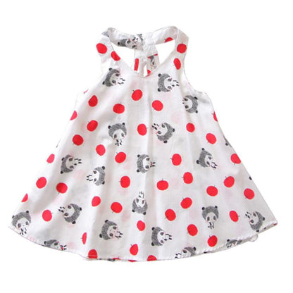 Summer Children's Clothing Korean Girls' Lamb Print Dress Open Back Suspender Girls' Princess Skirt