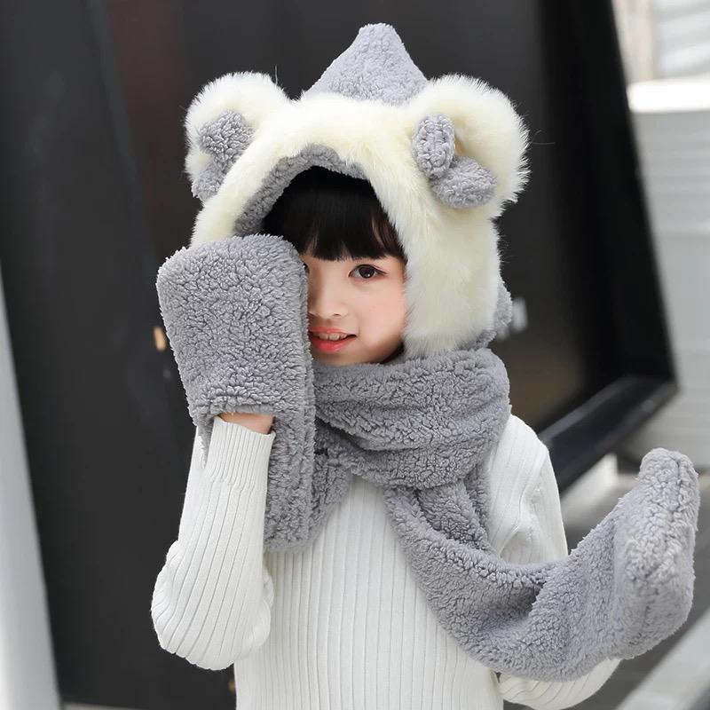 Parent-child Scarf & Hat & Gloves Women Girl Winter Warmer Fashion Cozy Soft