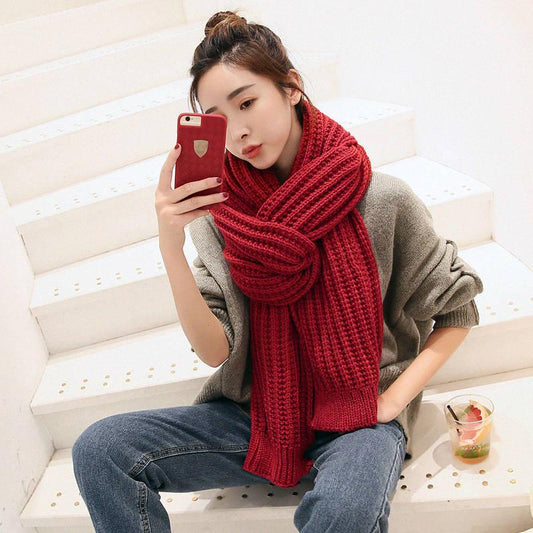 Unisex Women Winter Warm Infinity 2 Circle Cable Knit Cowl Neck Scarf Shawl