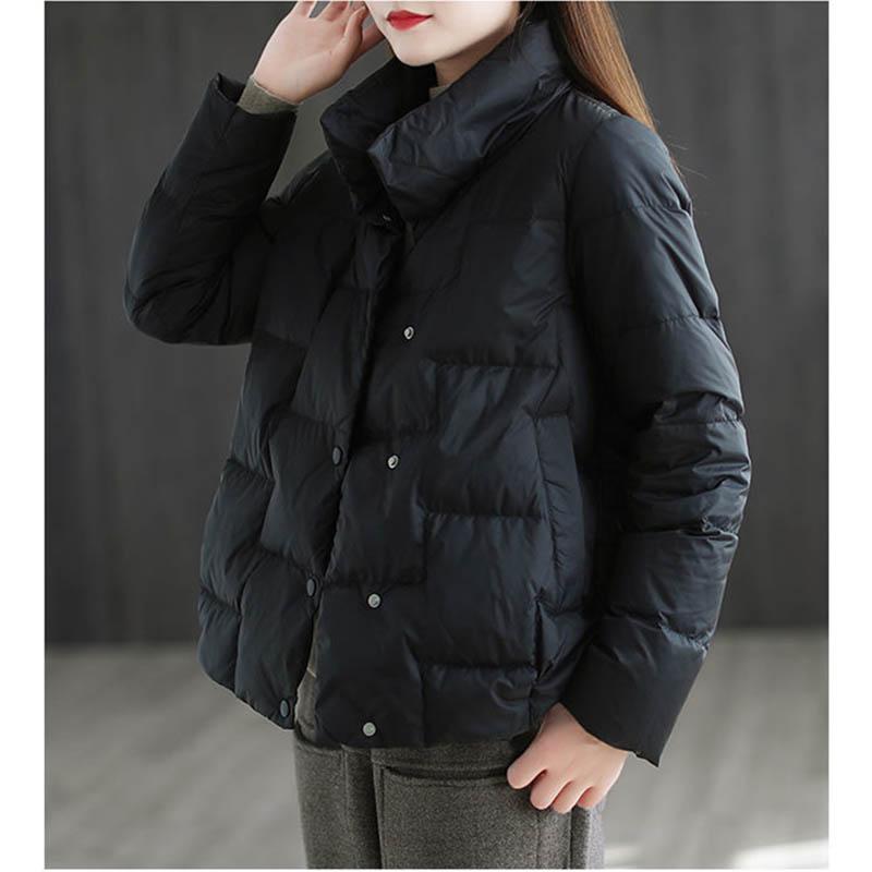 Winter Style Stand-collar Down Padded Jacket Women Loose and Versatile Light Cotton Jacket