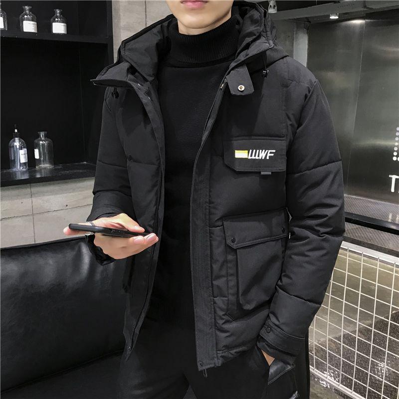 Winter Men's Tooling Cotton-padded Jacket Korean Version of The Trendy Brand Winter Loose Plus Size Padded Jacket Thick Hooded Padded Jacket