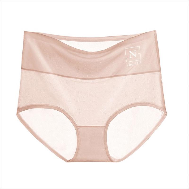 5Pcs/Set Women's Spring and Summer Large Size Causal Thin Briefs High Waist Solid Color Seamless Panties