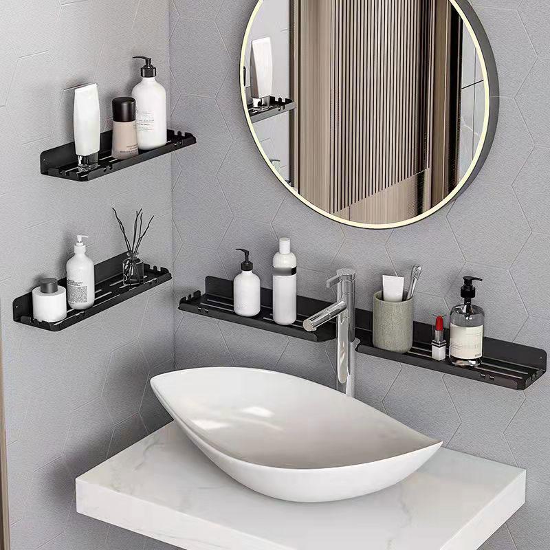 U-shaped Bathroom Shower Shelf Faucet Kitchen Organizer Shelf Free Punching Bathroom Storage Mirror Front Vanity Shelf Wall-mounted Shelf