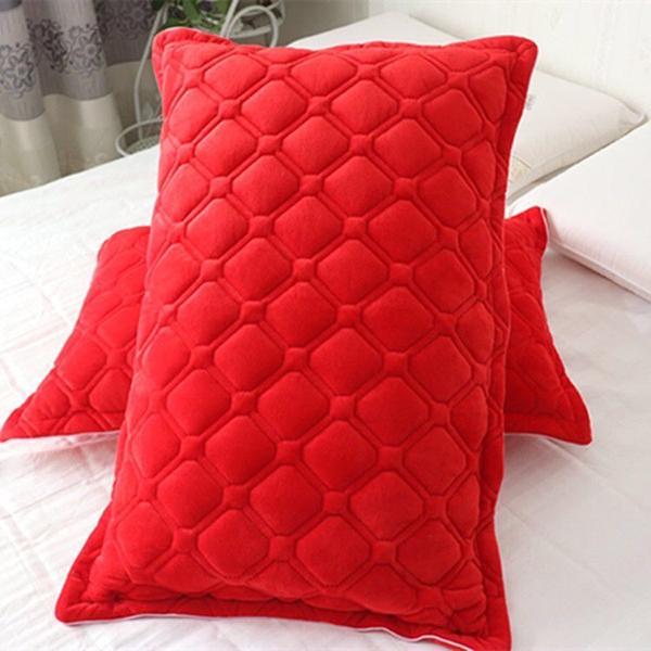 Crystal Velvet Pillowcase Quilted Thickened Warm Suede Flannel Short Plush Autumn and Winter Pillowcase