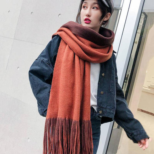 Women Cashmere Scarves with Tassel Soft Warm Lady Girls Wraps Long Scarf Female Shawl