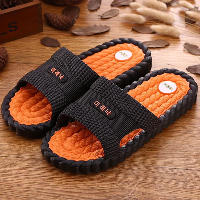 Korean Version of The Slippers Male Xiaju Home Massage Bathroom Couple Male Sandals and Slippers Women