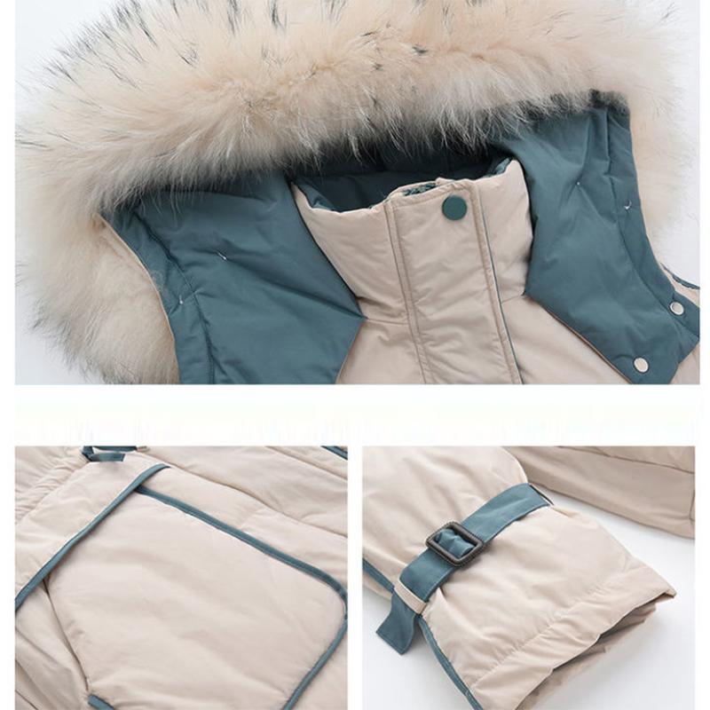 Women's Mid-length Down Jacket Winter Korean Loose Cotton Clothes Casual Hooded Padded Jacket Quilted Jacket