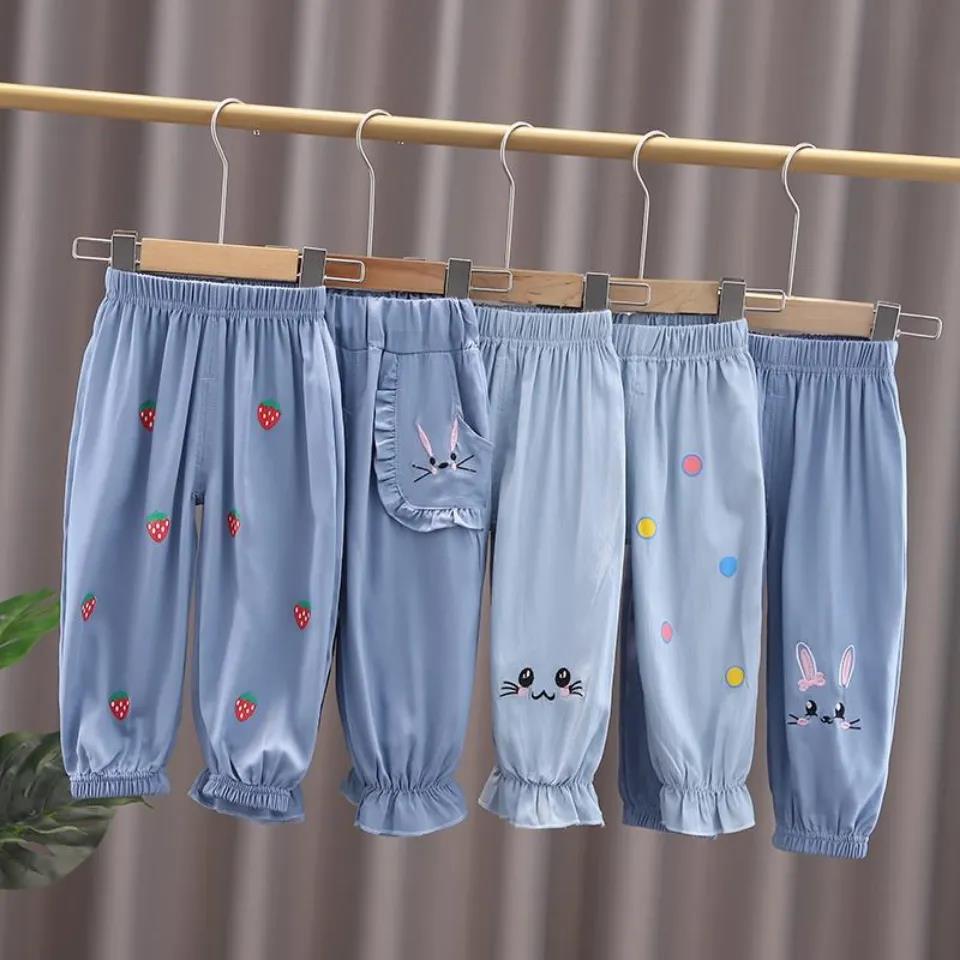 Girls' Trousers Summer Baby Mosquito Pants Small and Medium-sized Children’s Clothing Leggings Children’s Summer Bloomers Trousers Thin and Loose