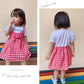 Baby Girl Dress Summer Suspender Plaid Skirt Baby Vest Skirt Round Neck Short Sleeve Stitching Fake Two-piece A-line Skirt