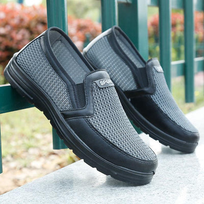 Summer Men's Casual Net Shoes Breathable Anti-odor Non-slip Middle-aged and Elderly Sandals