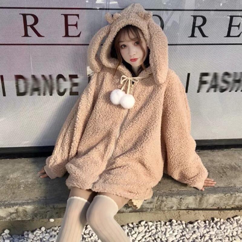 Autumn and winter sweater cotton women Sweatshirt wild large size long sleeve warm hooded Top