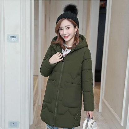 Woman's Cotton Clothing Woman's Winter Long Sleeve Warm Jacket Fashion Large Size Down Jacket Winter