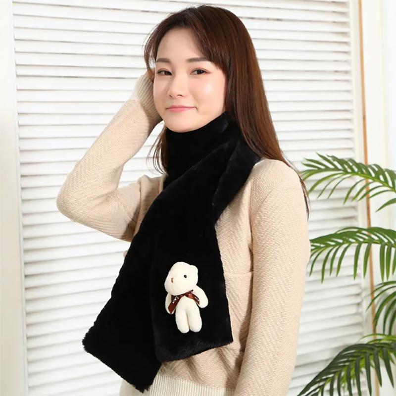 Scarf Ladies Thicken and Lengthen Rex Rabbit Fur To Keep Warm All-match Fur Winter Korean Version Scarves