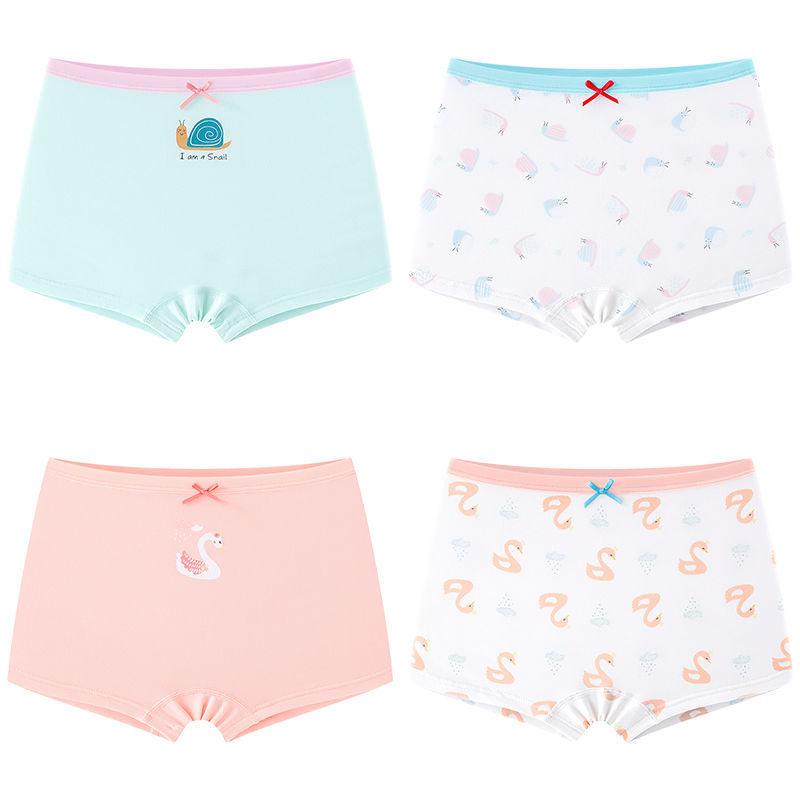 4 Pcs/Lot Girls Underwear Briefs Panties Kids Children Shorts for 3-13Years